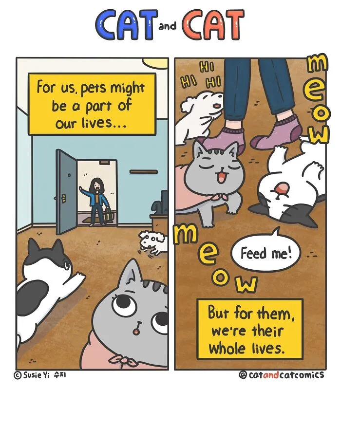"Cat & Cat": 25 Funny And Wholesome Comics About The Secret Life Of Feline Friends (New Pics)
