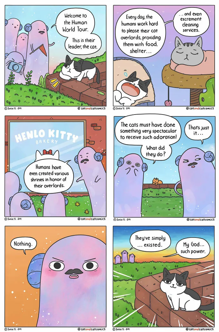 "Cat & Cat": 25 Funny And Wholesome Comics About The Secret Life Of Feline Friends (New Pics)