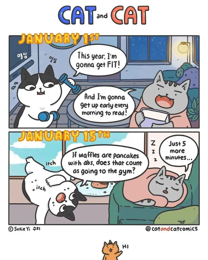 "Cat & Cat": 25 Funny And Wholesome Comics About The Secret Life Of Feline Friends (New Pics)