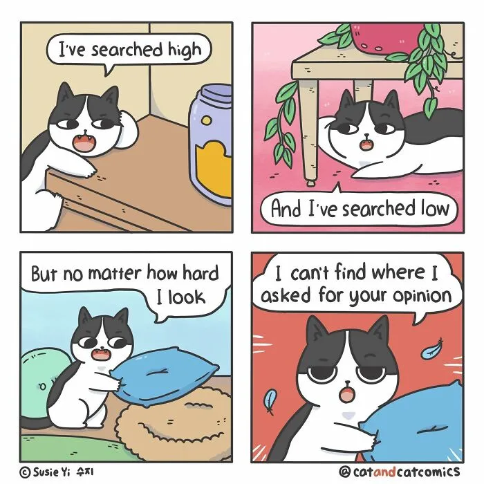 "Cat & Cat": 25 Funny And Wholesome Comics About The Secret Life Of Feline Friends (New Pics)