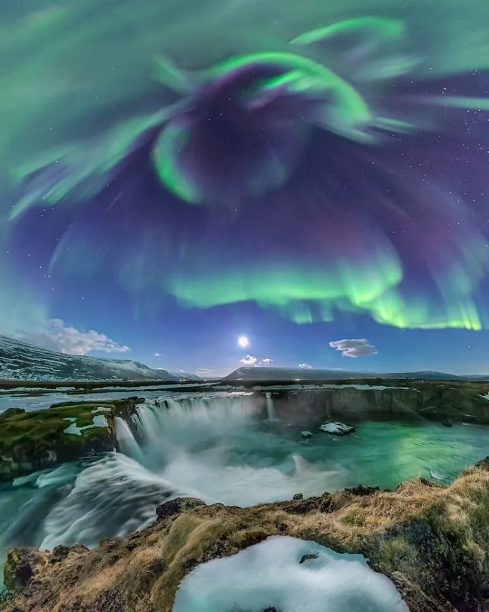 "Ions And Water Over Godafoss" By Cari Letelier, Bronze Winner In Planet Earth’s Landscapes And Environments Category