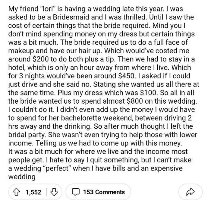 Bride Wanted A "Perfect" Wedding, So I Left The Bridal Party