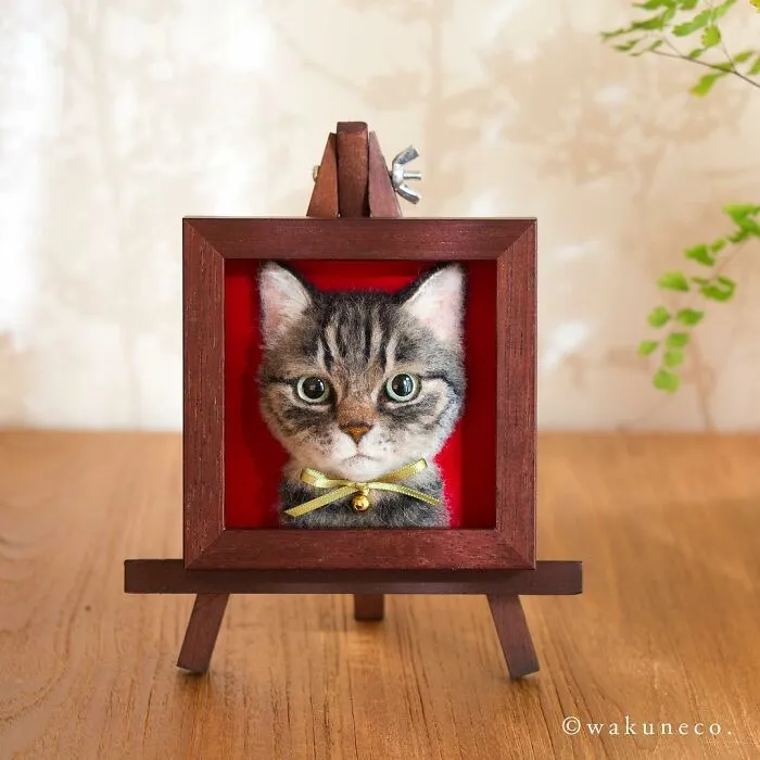 This Japanese Artist Crafts Hyper-Realistic 3D Cat Portraits From Felted Wool (22 New Pics)
