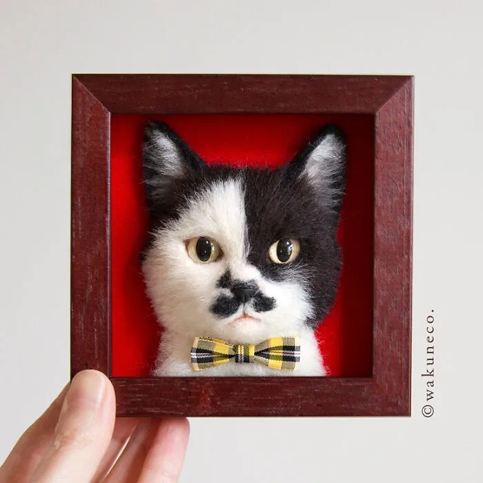 This Japanese Artist Crafts Hyper-Realistic 3D Cat Portraits From Felted Wool (22 New Pics)