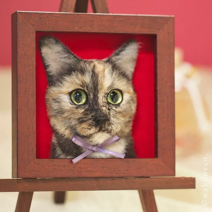 This Japanese Artist Crafts Hyper-Realistic 3D Cat Portraits From Felted Wool (22 New Pics)