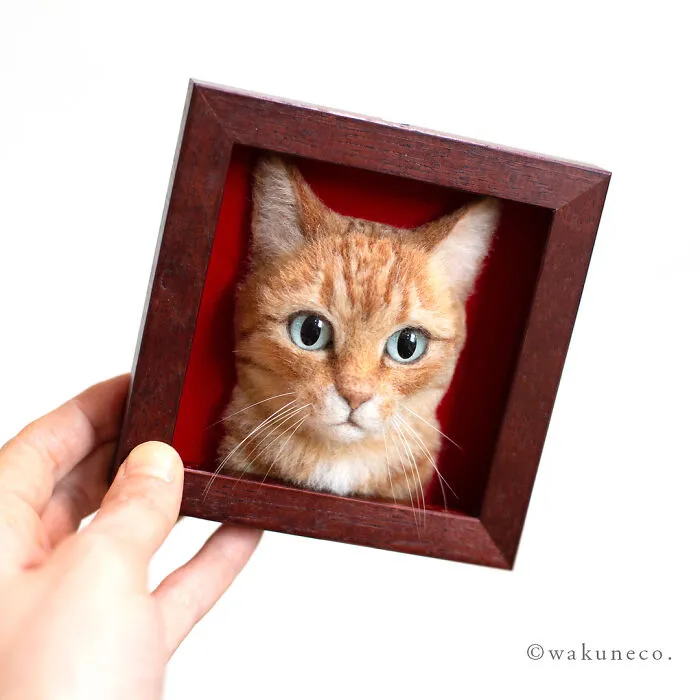 This Japanese Artist Crafts Hyper-Realistic 3D Cat Portraits From Felted Wool (22 New Pics)