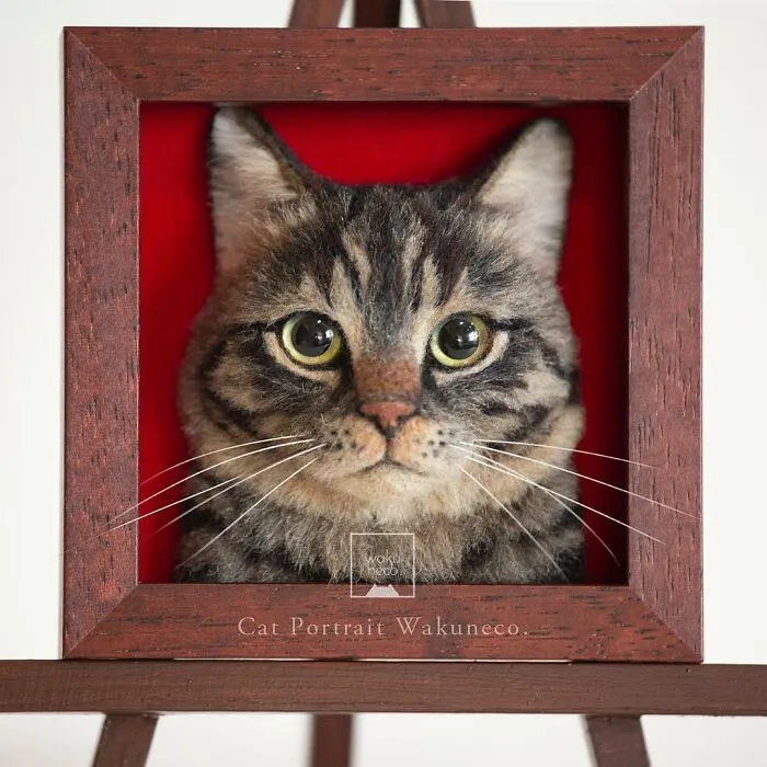 This Japanese Artist Crafts Hyper-Realistic 3D Cat Portraits From Felted Wool (22 New Pics)