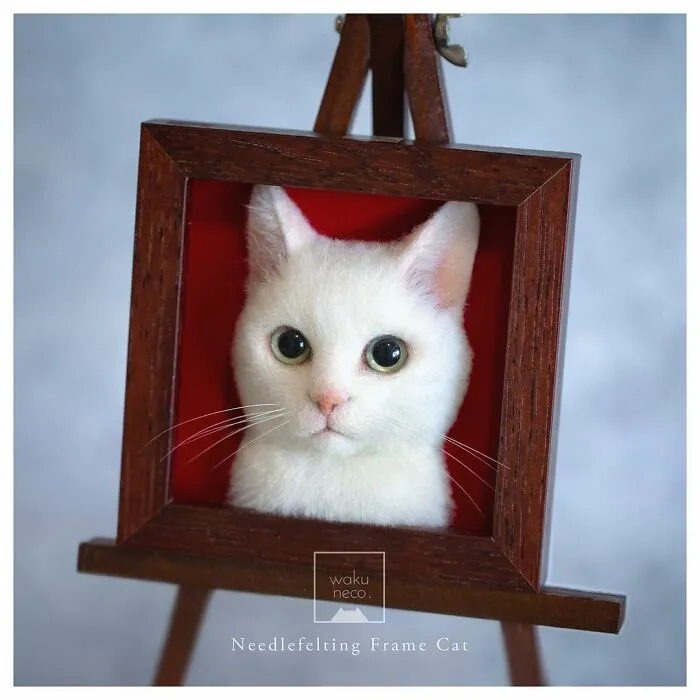 This Japanese Artist Crafts Hyper-Realistic 3D Cat Portraits From Felted Wool (22 New Pics)