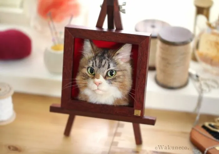 This Japanese Artist Crafts Hyper-Realistic 3D Cat Portraits From Felted Wool (22 New Pics)
