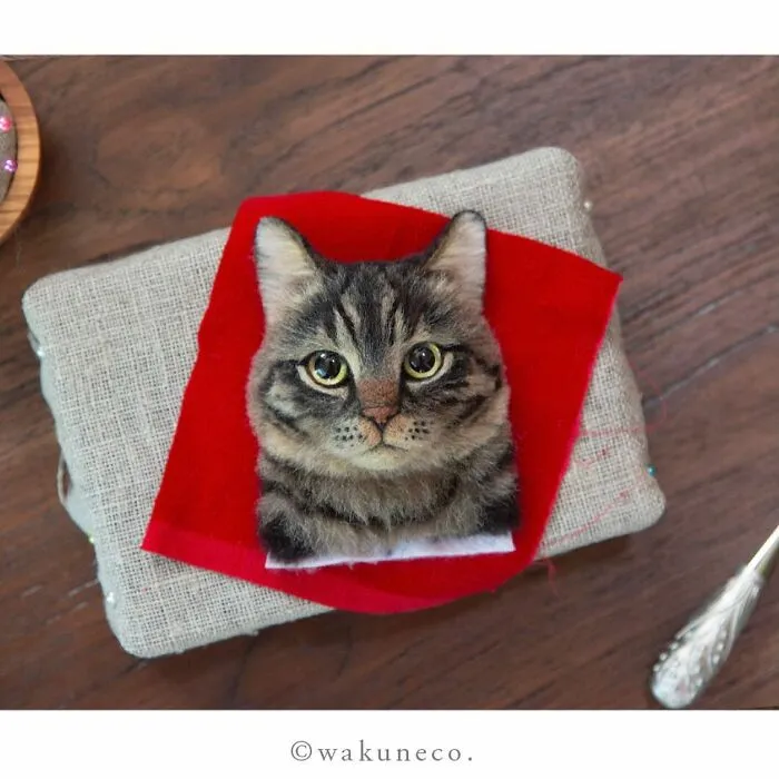 This Japanese Artist Crafts Hyper-Realistic 3D Cat Portraits From Felted Wool (22 New Pics)