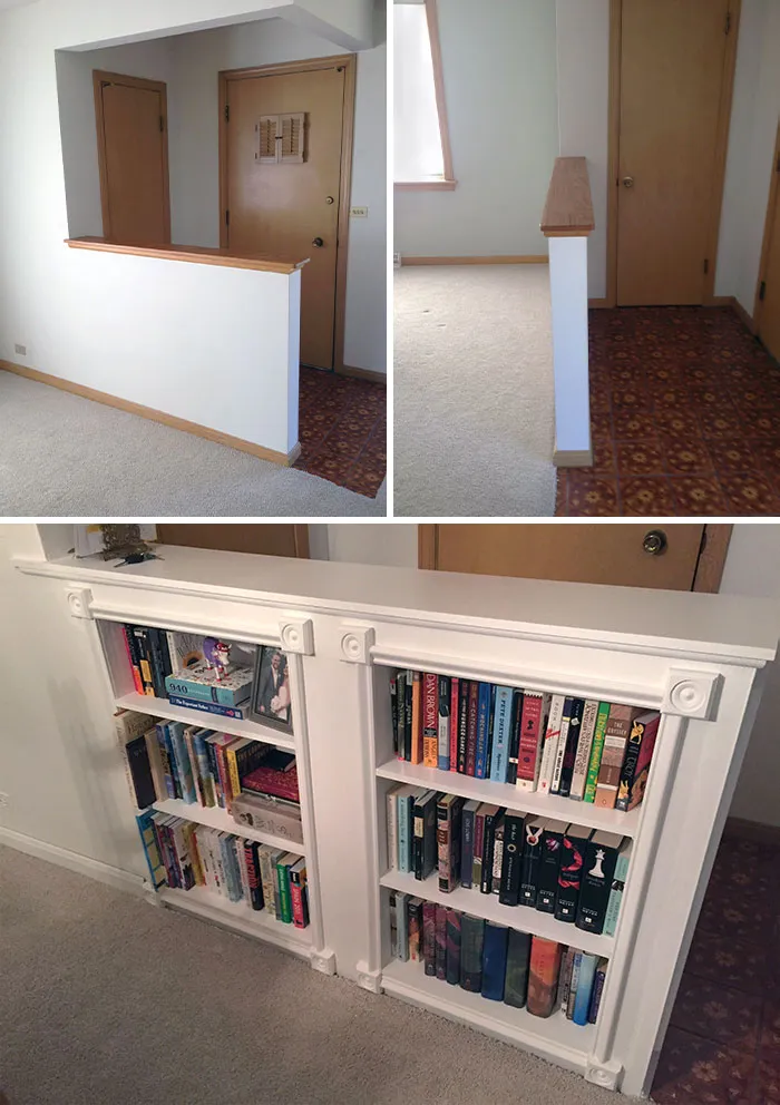 No Turning Back Half-Wall Book Shelf