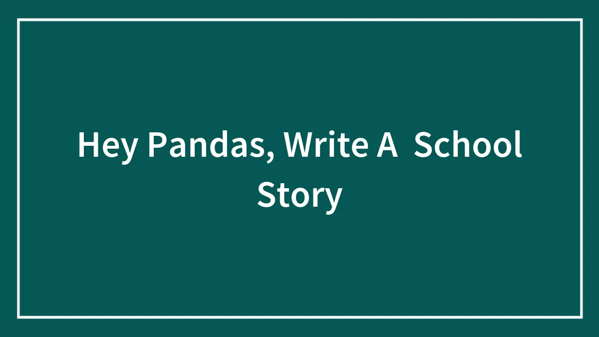 Hey Pandas, Write A  School Story