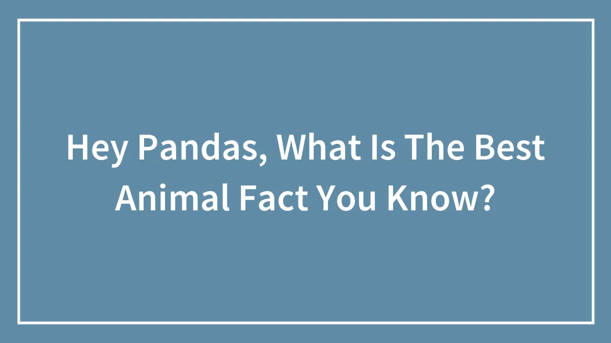 Hey Pandas, What Is The Best Animal Fact You Know? (Closed)