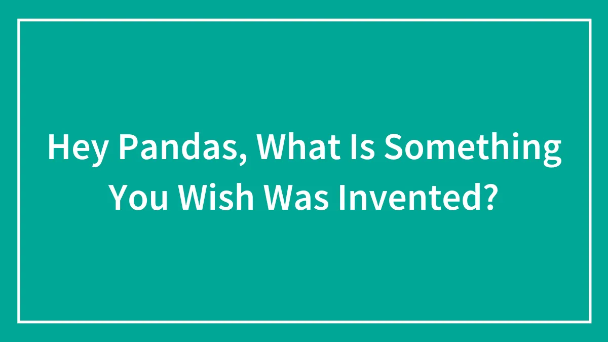 Hey Pandas, What Is Something You Wish Was Invented? (Closed)