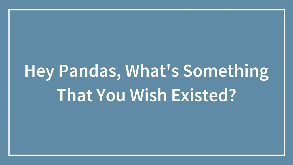 Hey Pandas, What's Something That You Wish Existed? (Closed)