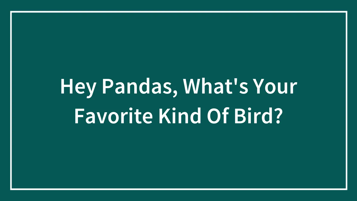 Hey Pandas, What's Your Favorite Kind Of Bird? (Closed)