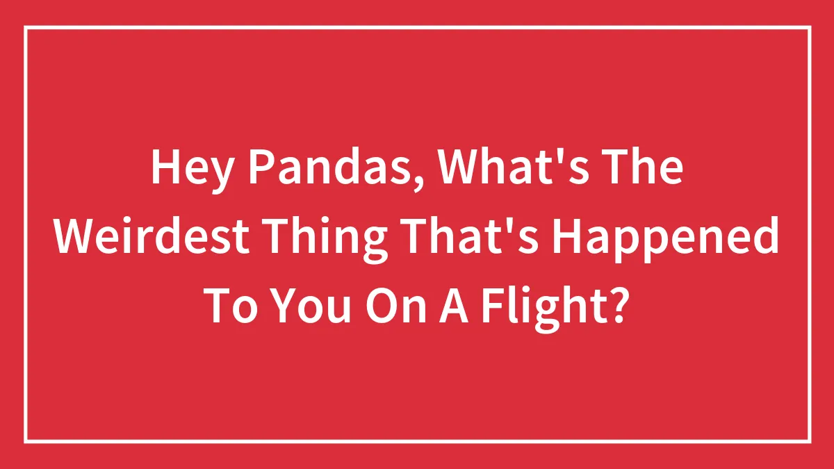Hey Pandas, What's The Weirdest Thing That's Happened To You On A Flight?
