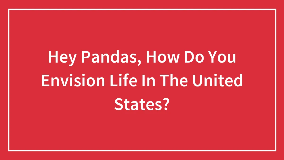 Hey Pandas, How Do You Envision Life In The United States? (Closed)