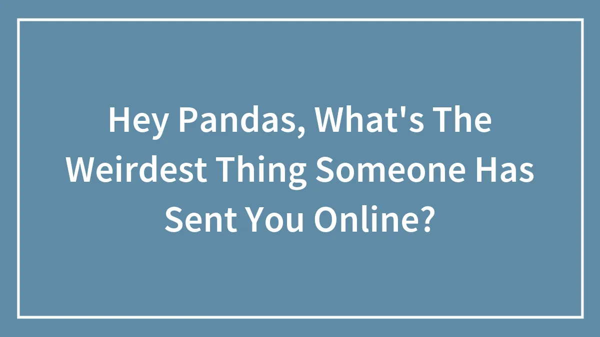 Hey Pandas, What's The Weirdest Thing Someone Has Sent You Online? (Closed)