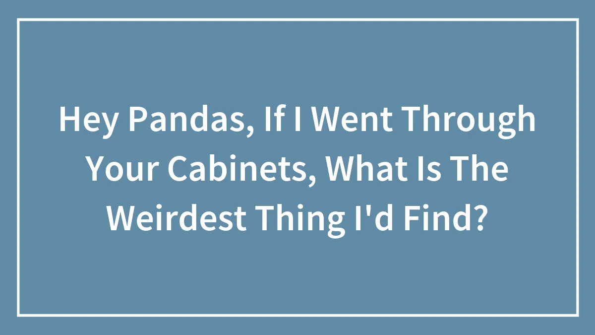 Hey Pandas, If I Went Through Your Cabinets, What Is The Weirdest Thing I'd Find?