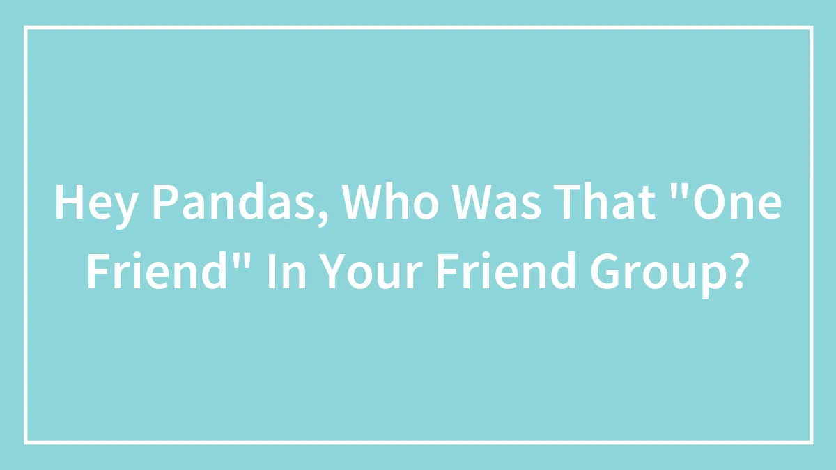 Hey Pandas, Who Was That "One Friend" In Your Friend Group?