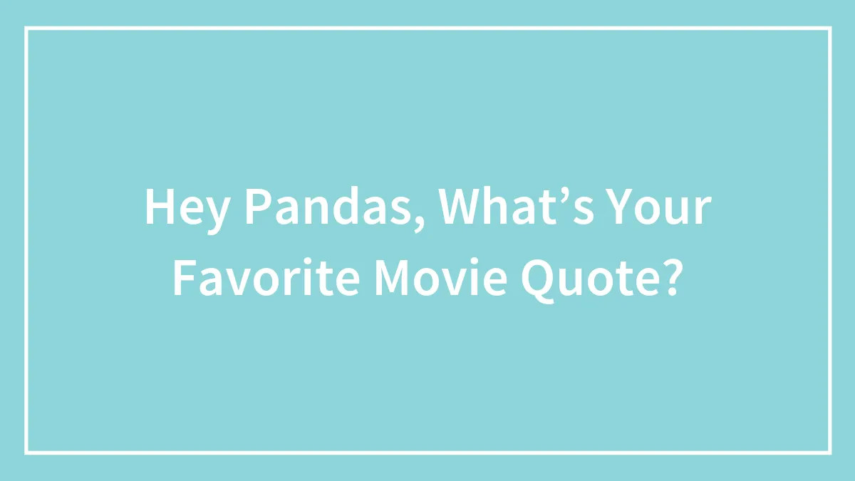 Hey Pandas, What’s Your Favorite Movie Quote?