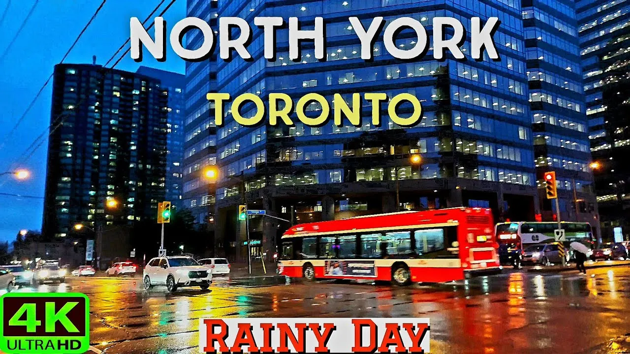 【4k】north York Rain Walk On Yonge Street To Finch Station | Toronto Walk