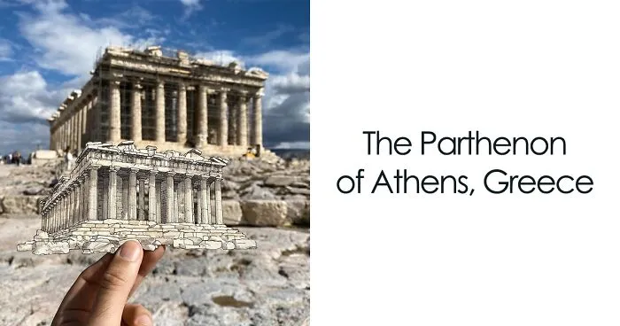30 Pics Of Iconic Landmarks’ Illustrations Side By Side With Their Real-World Matches