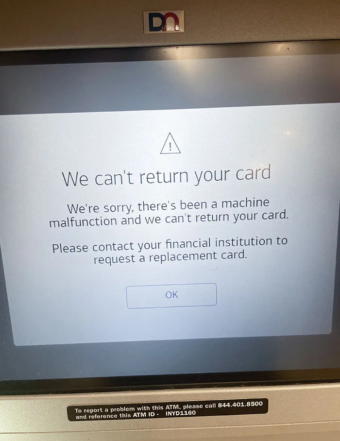 ATM At Grand Central Ate My Debit Card
