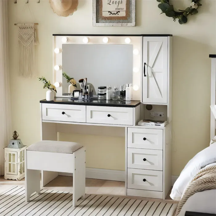 Feel Joy In Glamorous Elegance With The Luxe Makeup Vanity <span Style="Font:inherit;color:#d74b1f;"> Dressing Table</Span>
