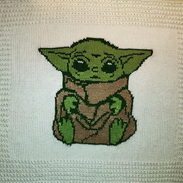 Grogu Baby Blanket I Knitted For My Niece