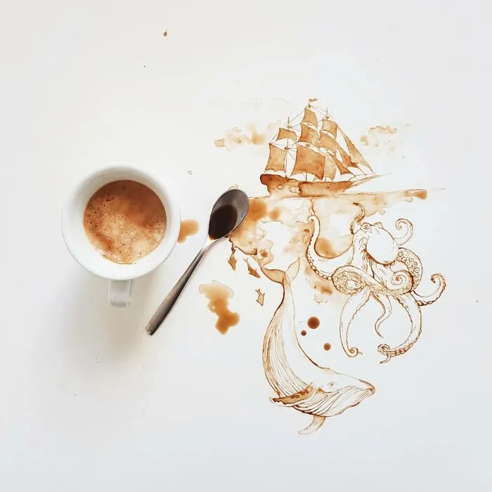 This Artist Creates Her Paintings Using Coffee, And Here Are Her 36 New Works