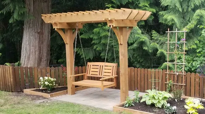 I Started This Swing Arbor Project On Mother's Day As A Gift To My Mom And Finished It A Week Ago