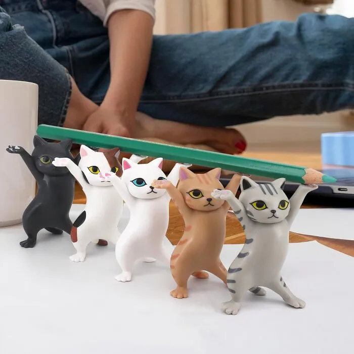 Spruce Up Your Workspace With <span Style="Font:inherit;color:#d74b1f;"> The Cat Pen Holder</Span> – It's The Perfect Blend Of Cute And Functional