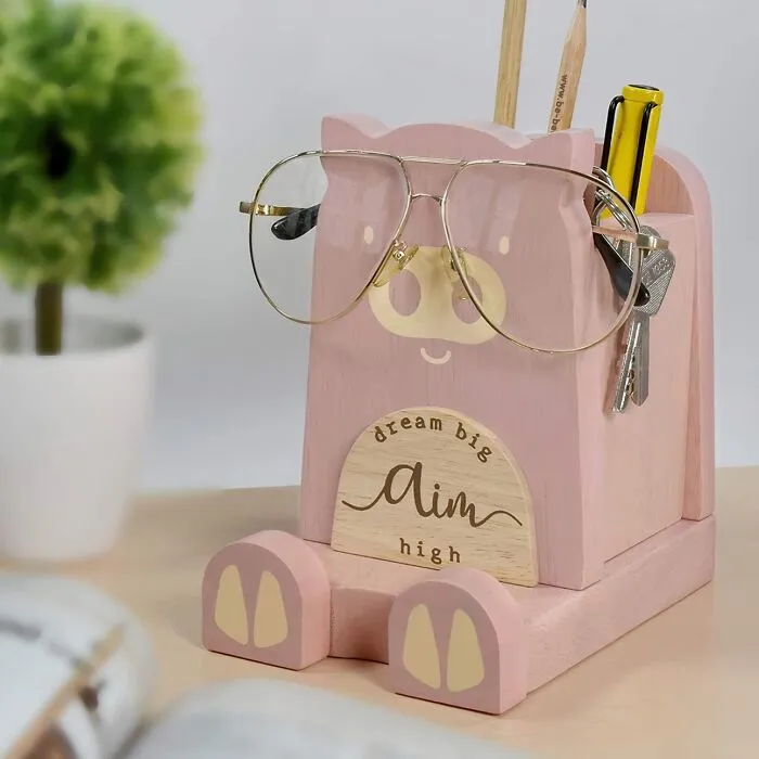 Revamp The Space With <span Style="Font:inherit;color:#d74b1f;"> The Pig Pencil And Eyeglass Holder Stand</Span>: Your Ultimate Organizer With A Funky Twist