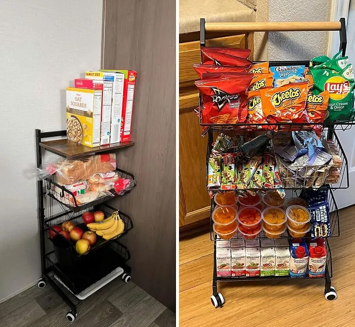 No Matter How Small Your Space, Snacks Need To Be Prioritized! This <span Style="Font:inherit;color:#d74b1f;"> Snack Cart</Span> Is Your Stash Sollution