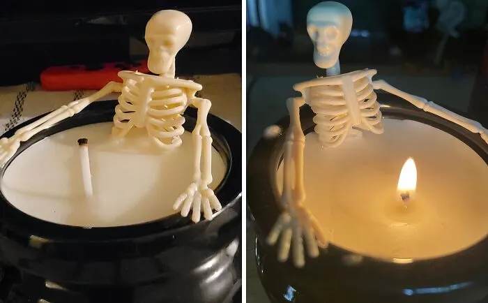 <a style="display:inline;" href="https://www.amazon.com/Halloween-Decorations-Farmhouse-Apartment-Decorative/dp/B0C8T92RLR?ie=UTF8&linkCode=ll1&tag=bprhinoceros-20&linkId=4fd0a8abdc2a3e97e657e3312d5fca2a&language=en_US&ref_=as_li_ss_tl " target="_blank"> Ever Wonder What Jack Skellington Looks Like At Bath Time? Wonder No More With This <span Style="Font:inherit;color:#d74b1f;"> Skeleton Candle</Span>