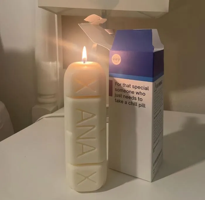 <a style="display:inline;" href="https://www.amazon.com/Xanax-candle-with-gift-box/dp/B0B3LD9P1K?ie=UTF8&linkCode=ll1&tag=bprhinoceros-20&linkId=1701bb0491c9e2dd28116bd1a7bd3091&language=en_US&ref_=as_li_ss_tl " target="_blank"> This <span Style="Font:inherit;color:#d74b1f;"> Xanax Pill Candle</Span> Gives New Meaning To The Phrase “Take A Chill Pill”