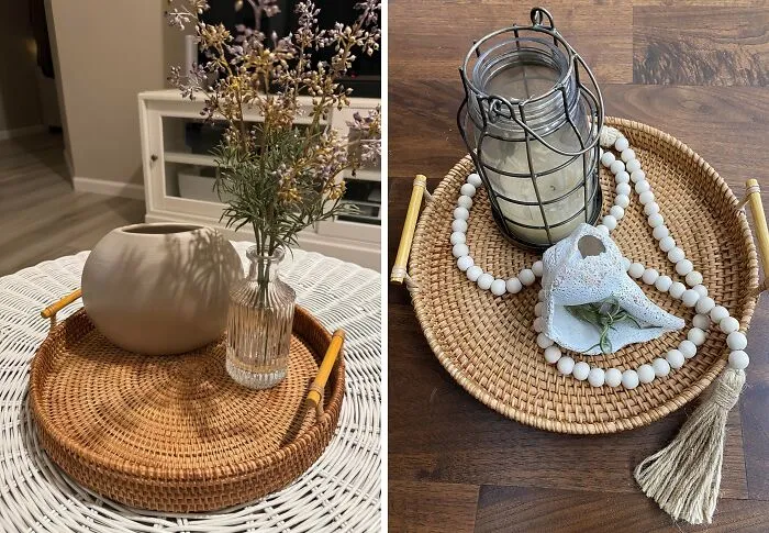 Serve Up Some Fresh Summer Cocktails And A Hummus Dip On This <span Style="Font:inherit;color:#d74b1f;"> Round Ratan Tray </Span>