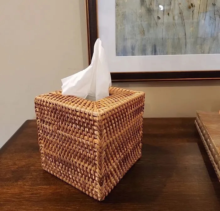 Small Wicker Details Are A Quick An Inexpensive Way To Keep That Boho Theme Strong. Just Take A Look At This Cute <span Style="Font:inherit;color:#d74b1f;"> Hand Woven Wicker Tissue Holder </Span> For Inspo