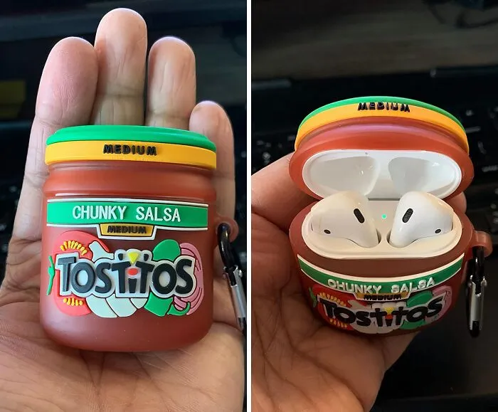  If Your Favorite Day Of The Week Is Taco Tuesday, This <span Style="Font:inherit;color:#d74b1f;"> Tostitos Salsa Shape AirPods Case </Span> Is For You!