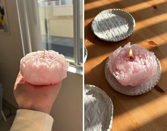 This Stylish <span Style="Font:inherit;color:#d74b1f;"> Pink Peony Candle  </Span> Is The Only Flower We Will Be Accepting From Now On