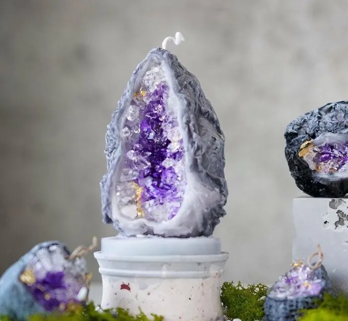 Growing Your Own Sugar Crystals Is For Kids. Try This  <span Style="Font:inherit;color:#d74b1f;"> Amethyst Geode Crystal Candle Making Course </Span> For A Real Challange!