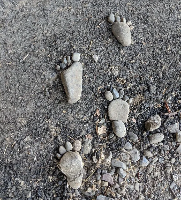 Esta ruta tenía piedras colocadas como si fueran pies. Tuve que añadir una