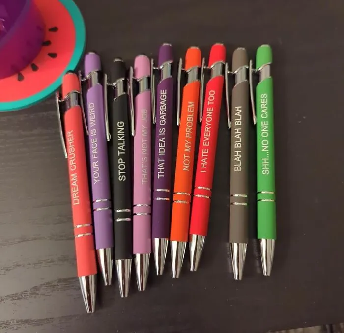 Let These <span Style="Font:inherit;color:#d74b1f;"> Sarcastic Ballpoint Pens </Span> Say What You Are Too Afraid To