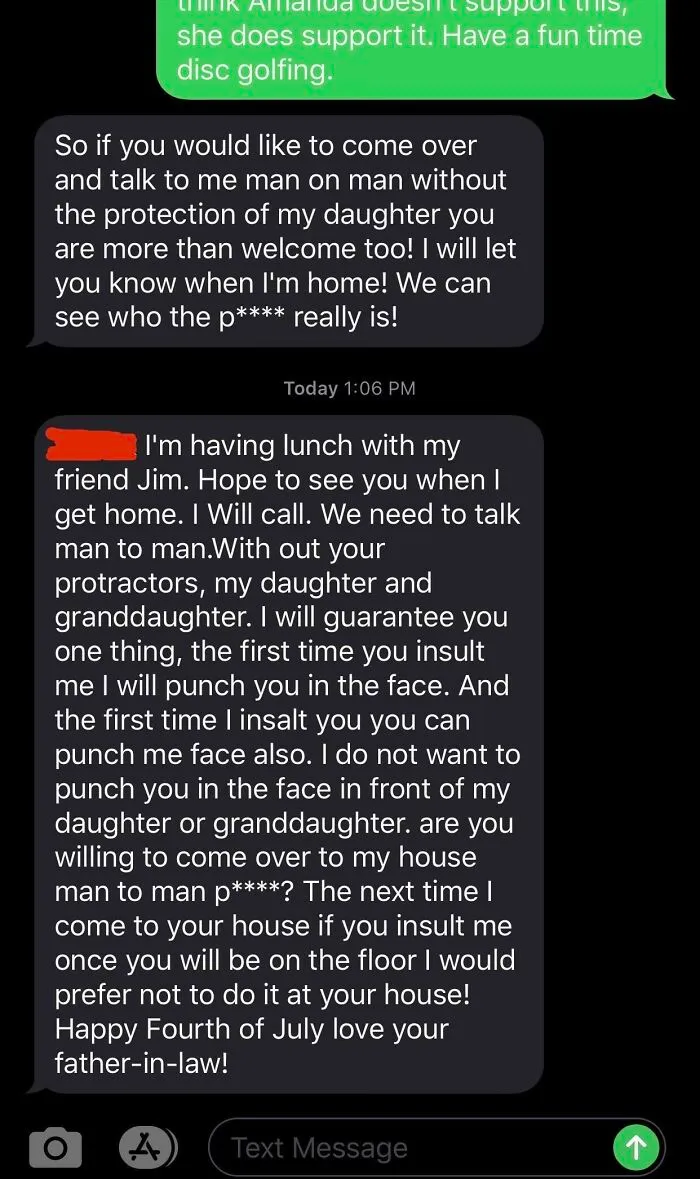 A Friend's Father-In-Law Got Heated After Attempting To Initiate An Argument On Facebook. After Trying To Be Civil And Avoid Participating, He Got Even More Frustrated And Sent This