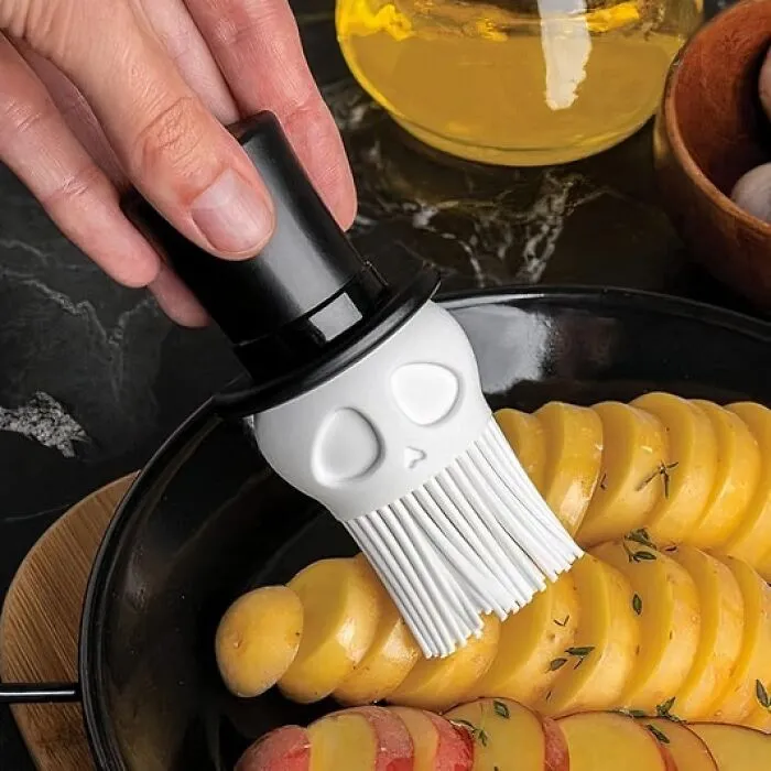 The <span Style="Font:inherit;color:#d74b1f;"> Skully Silicone Basting Brush</Span> Is One Skeleton You DO Want In Your Closet