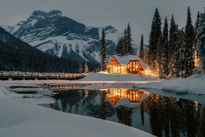 Deep Snow Came To Emerald Lake (British Columbia, Canada) [this Time A Photo Taken A Dusk]