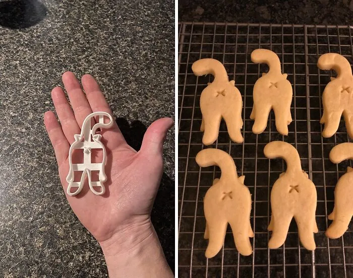 This <span Style="Font:inherit;color:#d74b1f;"> Kitty Butt Cookie Cutter </Span> Is Pawsitively Adorable
