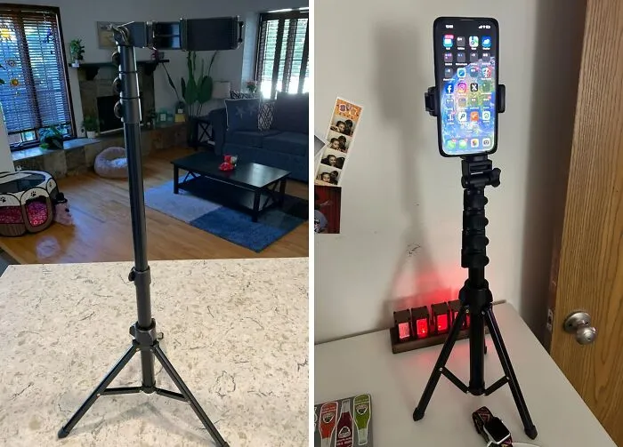 This <span Style="Font:inherit;color:#d74b1f;"> Tripod For Cell Phone & Camera </Span> Is Sturdy And Tall, Perfect For Your Holiday Selfies